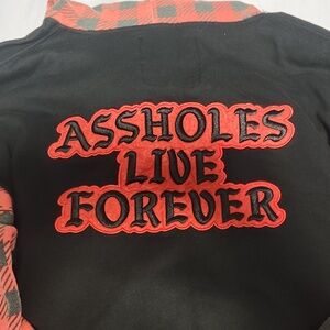 Mens L ALF Linda Goldfine Assholes Live Forever Hoodie Pullover PUNK